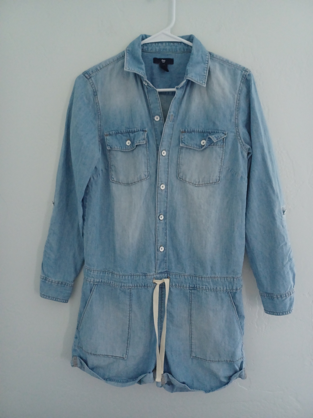 GAP Light Wash Denim Chambray Romper